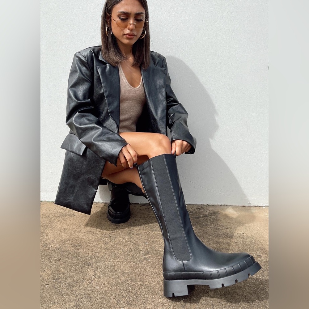 Princess Polly Black Over the Knee Boots